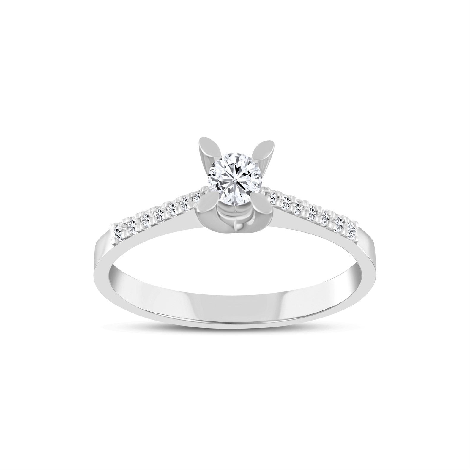 Yarım Tur Pırlanta Tektaş Yüzük - Image 5