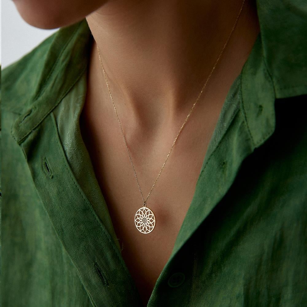 Yaşam Çiçeği Altın Kolye - Image 2