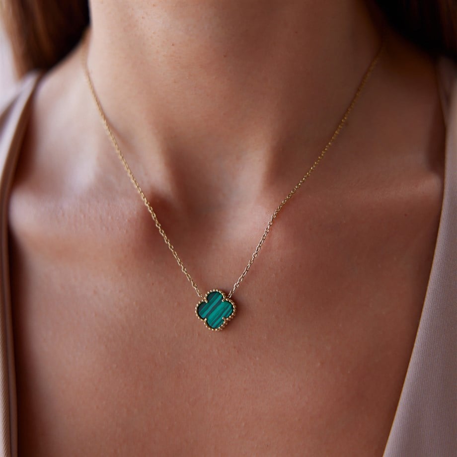 Yeşil Mineli Yonca Kolye - Image 6