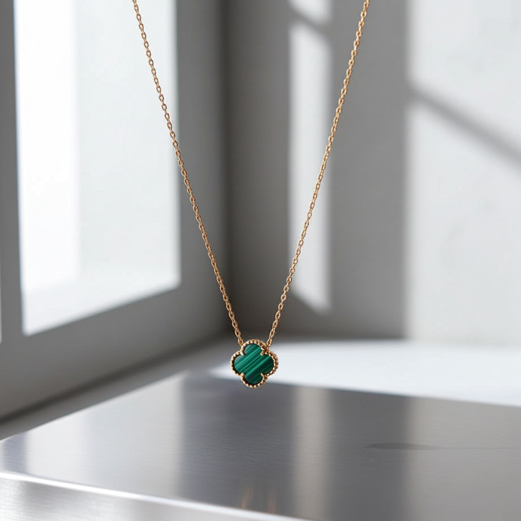 Yeşil Mineli Yonca Kolye - Image 5