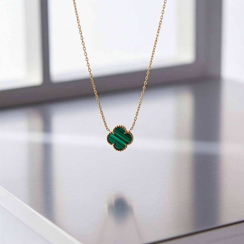 Yeşil Mineli Yonca Kolye - Image 6