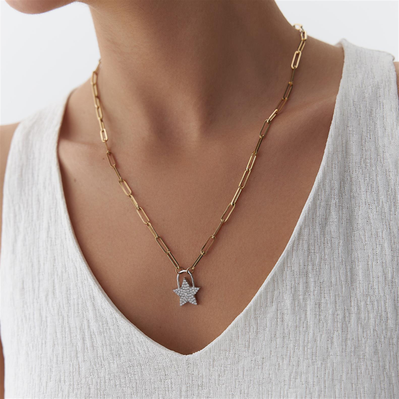 Yıldız Kilit Altın Ataç Kolye - Image 1