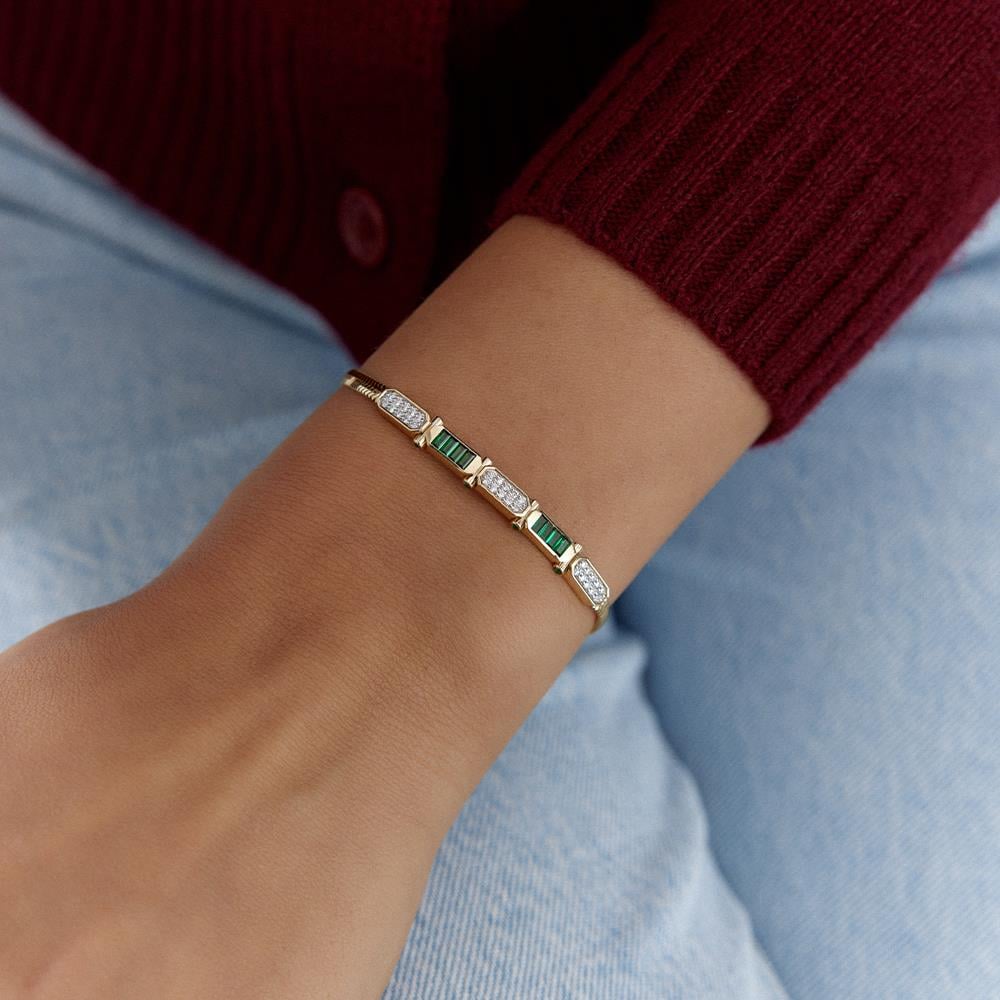 Zümrüt Pırlanta Tasarım Bileklik - Image 2